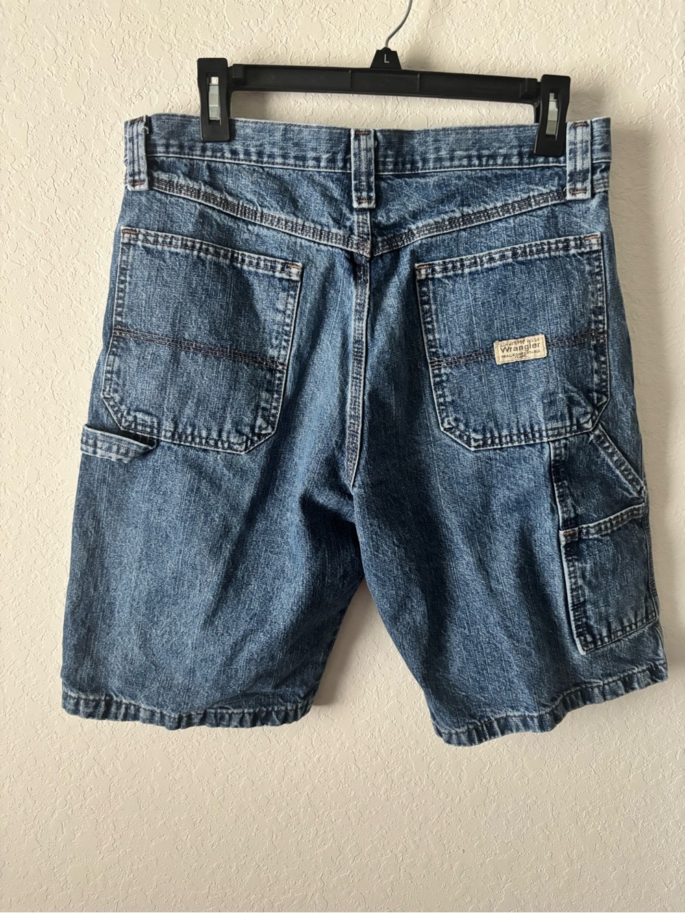 Wrangler Five Star Premium Carpenter Jorts Men's 33 Denim 9" Y2K Workwear